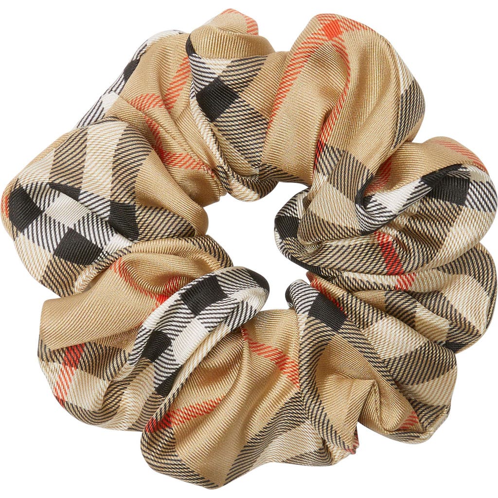 Burberry Check-print Silk Scrunchie In Sand