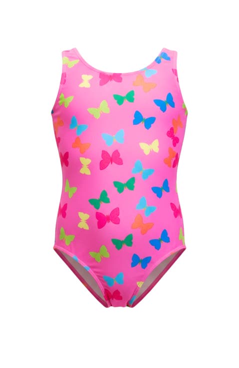 Butterfly Pink Bucket Hat & One-Piece Swimsuit (Toddler, Little Kid & Big Kid)