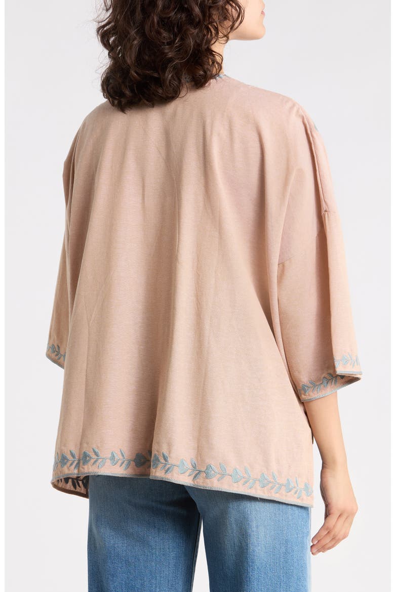 Embroidered Top, Alternate, color, MOCHA/ BLUE