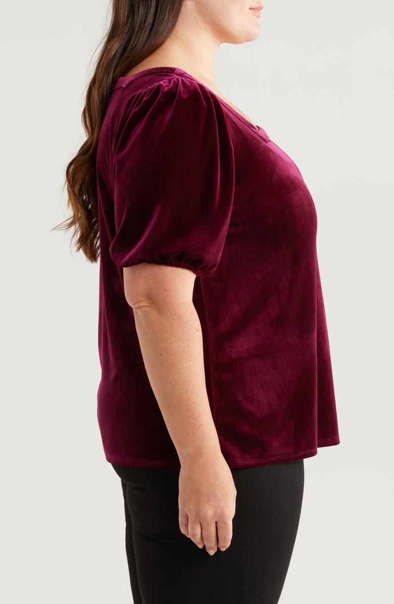 CeCe Square Neck Velvet Knit T-Shirt, Alternate, color, 