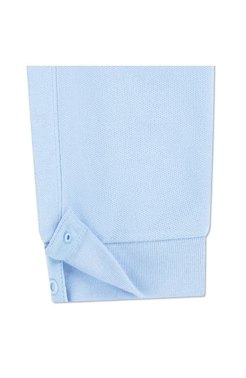 Lacoste Polo Collar Stretch Cotton Piqué Romper In Blue