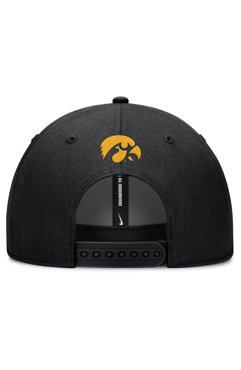 Nike Men's Nike Black Iowa Hawkeyes Slanted Primetime Rise Performance Adjustable Hat, Alternate, color, Black