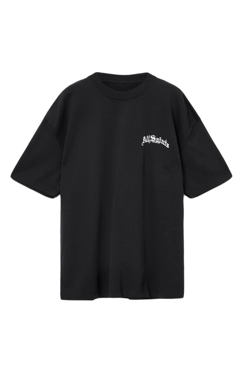 AllSaints Descent Overize Embroidered Cotton T-Shirt, Alternate, color, Washed Black