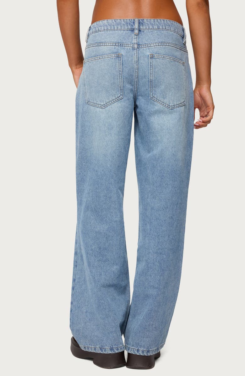 EDIKTED Dutton Distressed Low Rise Jeans, Alternate, color, Light-Blue