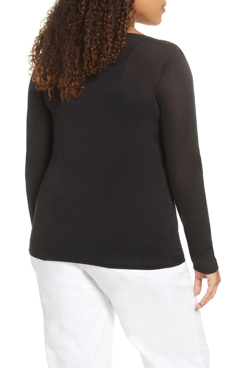 Halogen<sup>®</sup> Boat Neck Mesh Top, Alternate, color,