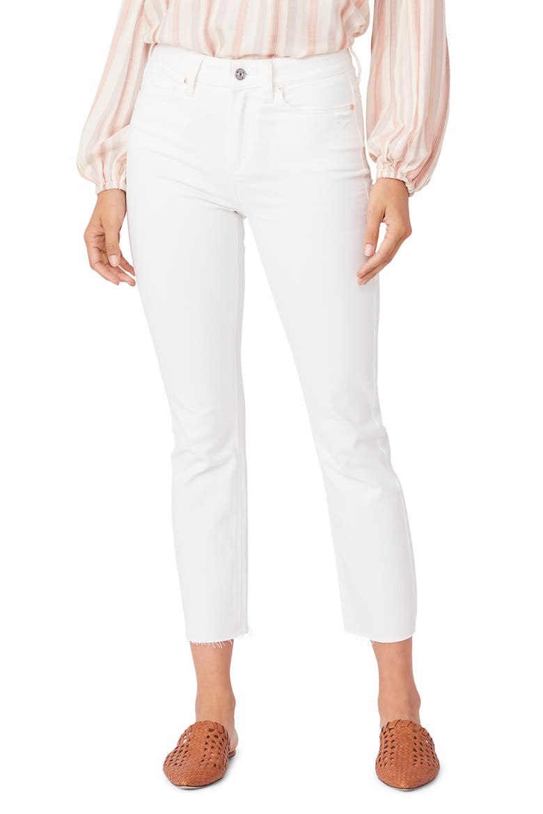 Cindy High Waist Raw Hem Ankle Straight Leg Jeans, Main, color, TONALECRU