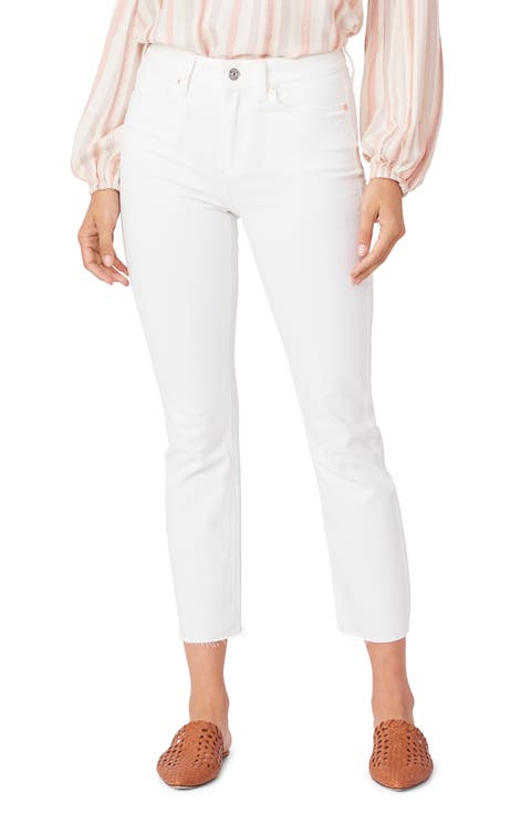Cindy High Waist Raw Hem Ankle Straight Leg Jeans