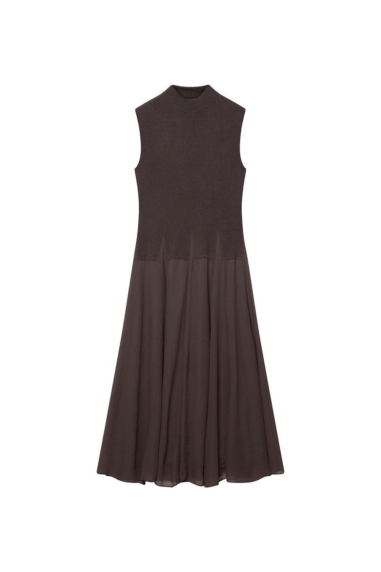Sleeveless Knit Midi Dress, Alternate, color, Brown