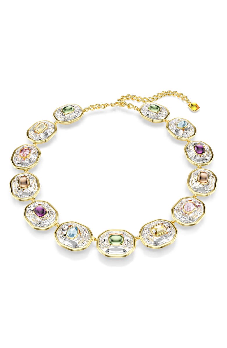 Swarovski Chroma Crystal Collar Necklace, Main, color, Gold/ Multi