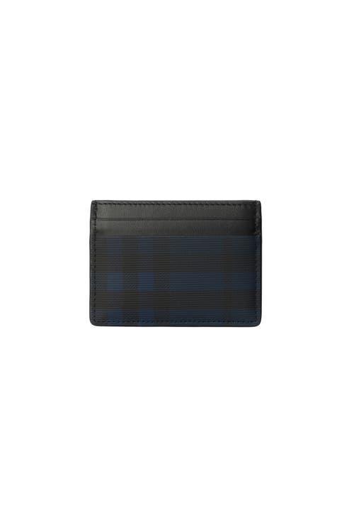 Burberry Check Card Case In Blue