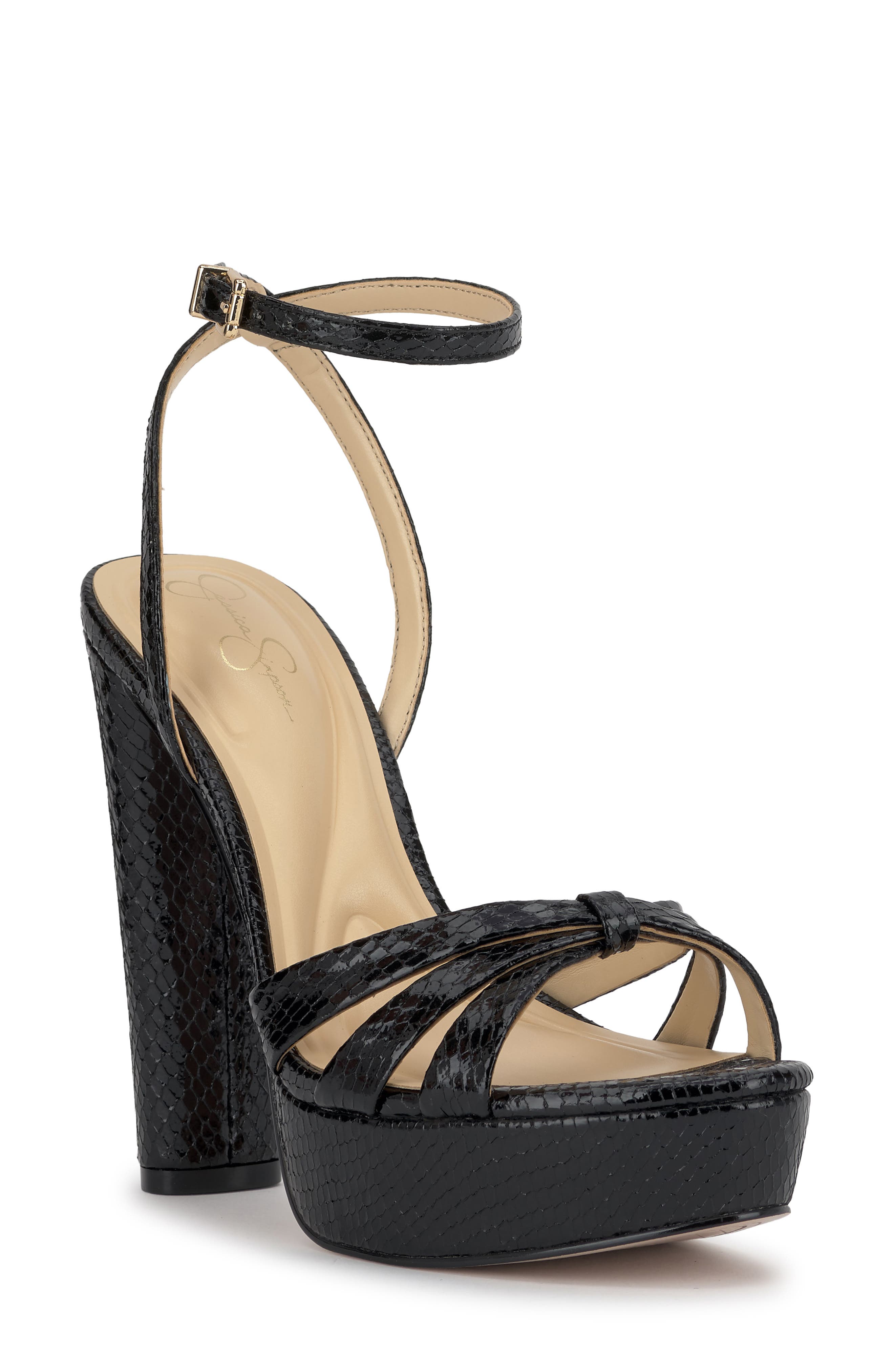 Jessica Simpson Ilaria Ankle Strap Platform Sandal, Main, color, Black