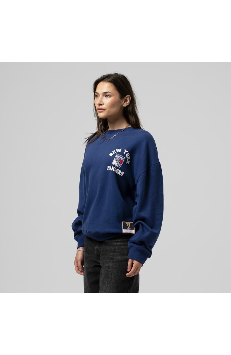 Mitchell 
Ness Women
s Mitchell 
Ness Blue New York Rangers Vintage Crewneck Sweatshirt, Alternate, color, Blue