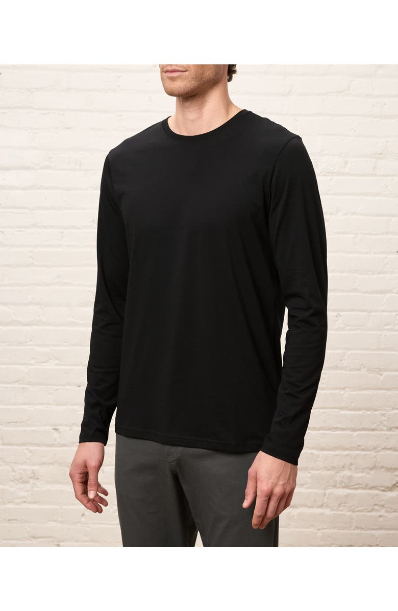 Pact Organic Cotton Men's Softspun Essential Crewneck Long Sleeve Tee, Main, color, Black
