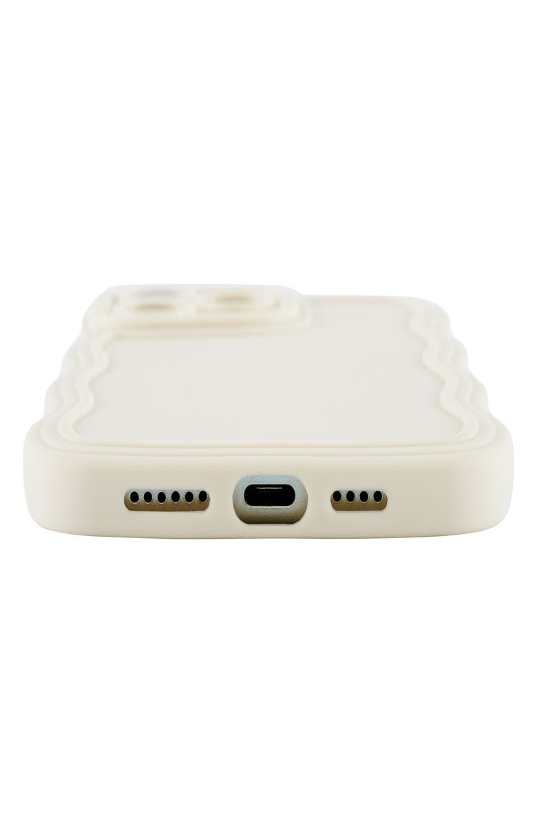 Auramma Solid Wavy Bumper iPhone 14 Pro Case, Alternate, color, Off White