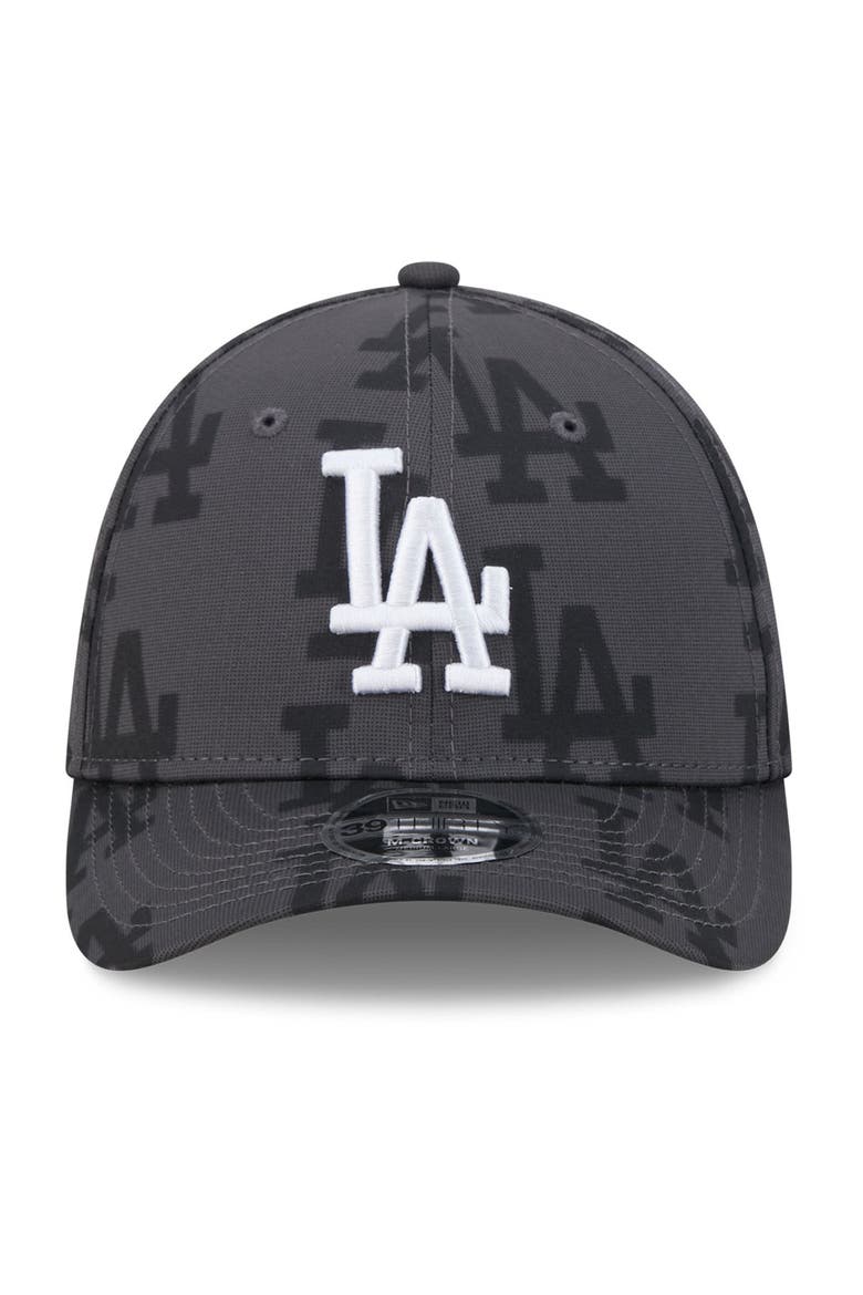 Men's New Era  Gray Los Angeles Dodgers Halftone 39THIRTY Flex Hat, Alternate, color, Gray