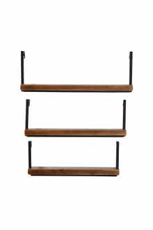 SONOMA SAGE HOME Brown Wood Industrial Wall Shelf - Set of 3