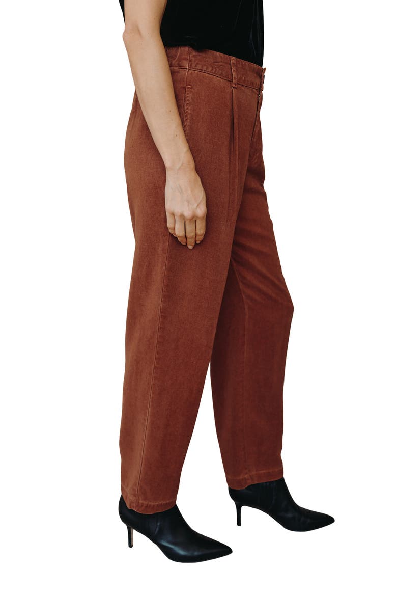 Single Pleat Wide Leg Pants, Alternate, color, HONEY OAK