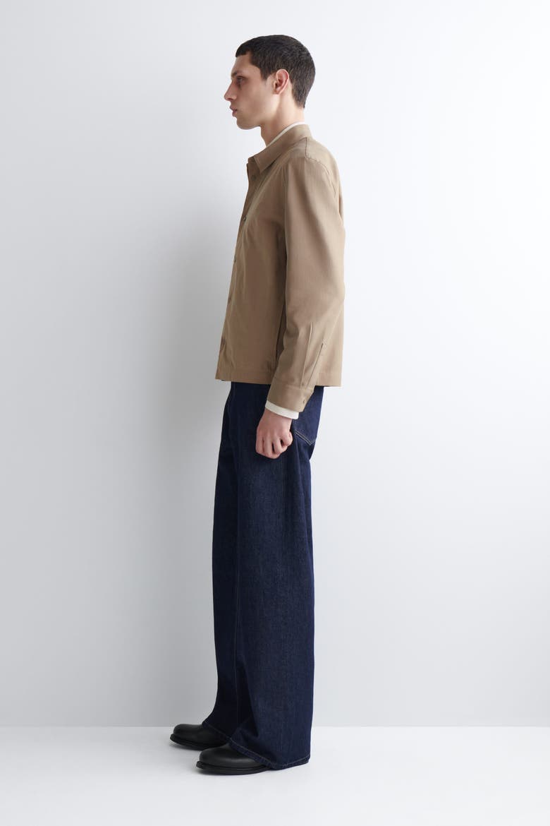 Contrast-panel Cotton Overshirt, Alternate, color, BEIGE
