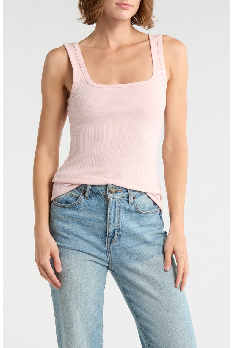 Rib Tank Top, Main, color, PINK LOTUS