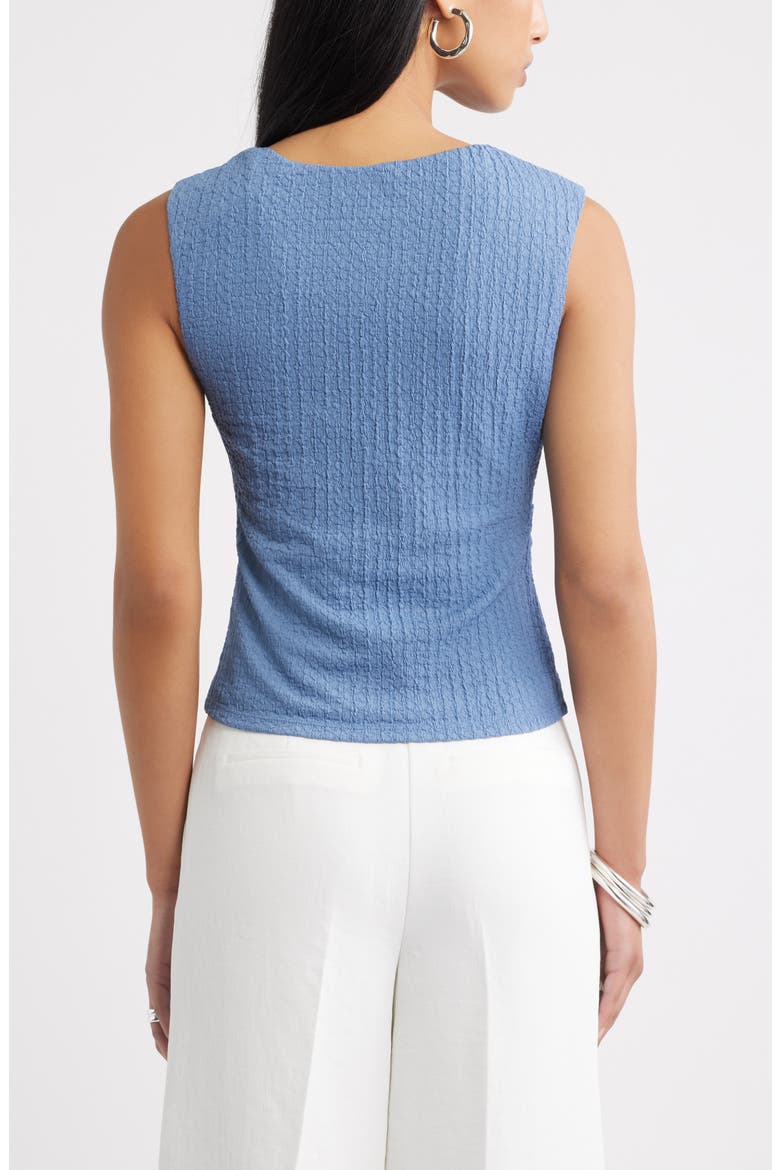 Twisted Shoulder Textured Tank, Alternate, color, BLUE UMBRA