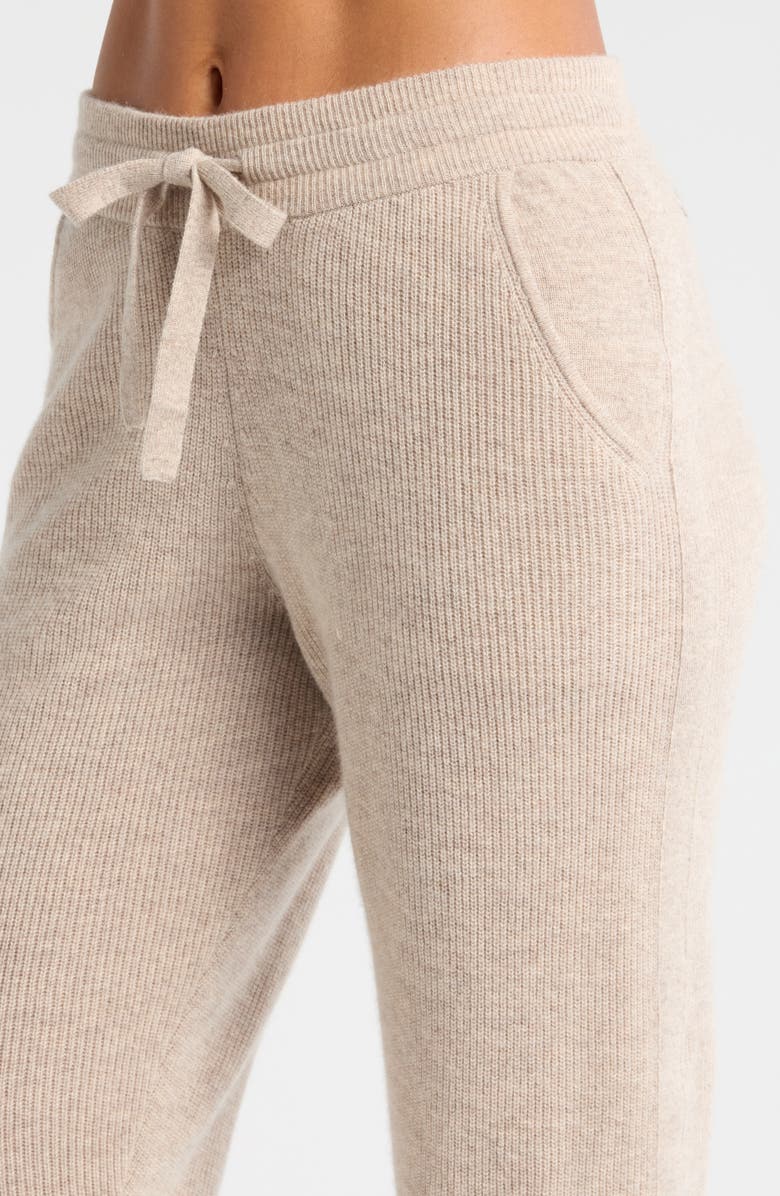 Zella Wool & Cashmere Knit Joggers, Alternate, color, Tan Oxford Heather