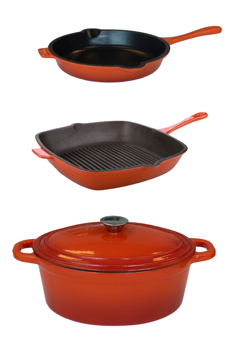 Neo Cast Iron 4-Piece Set, Main, color, ORANGE