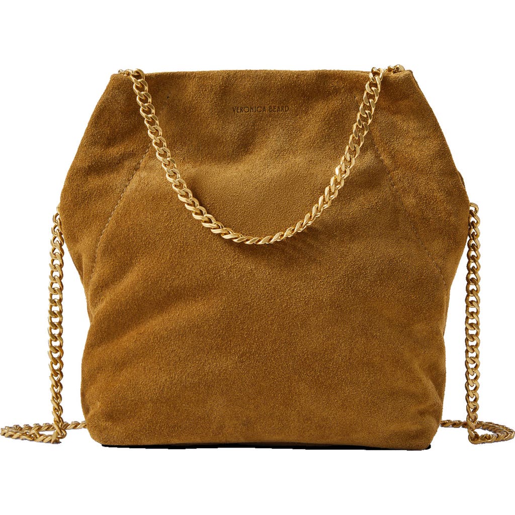 Veronica Beard Small Slouch Metallic Convertible Leather Shoulder Bag In Brown