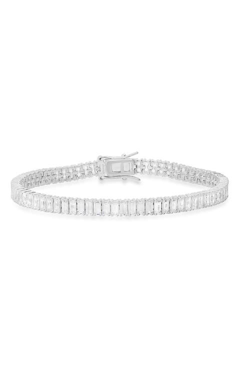 Sterling Silver Baguette Tennis Bracelet