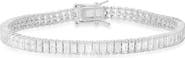Queen Jewels Sterling Silver Baguette Tennis Bracelet