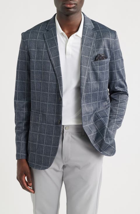 Game Day XC Flex® Pinnacle Black Windowpane Check Knit Sport Coat