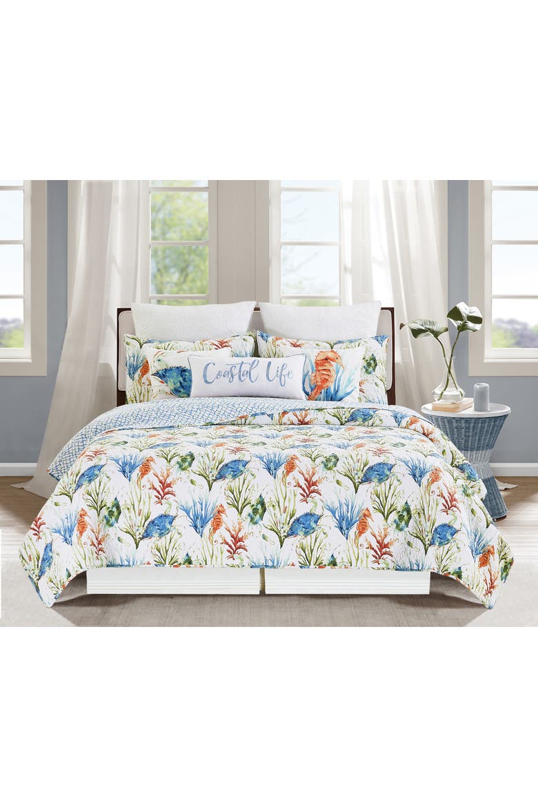 Marino Cotton Quilt Set  - Reversible and Machine Washable, Alternate, color, Blue
