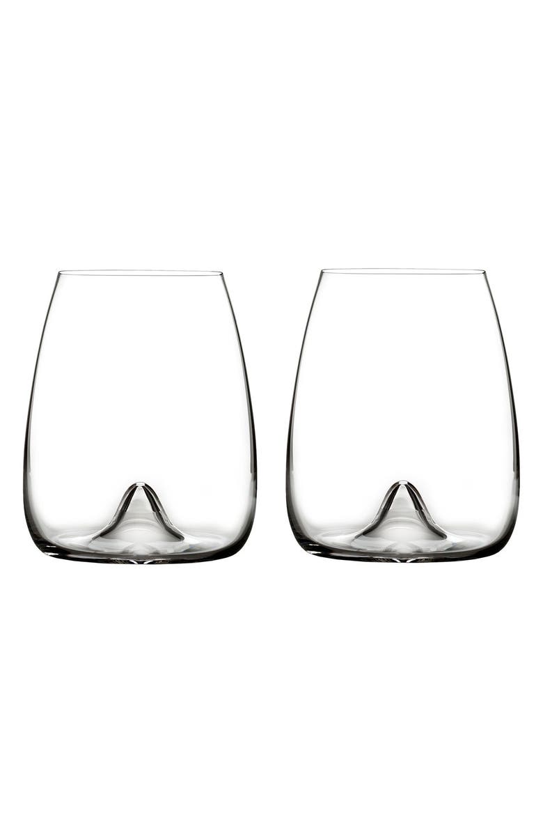 Waterford Elegance Set of 2 Fine Crystal Stemless Wine Glasses, Main, color, Clear