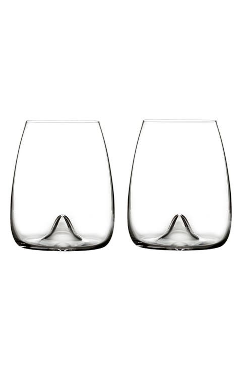 Elegance Set of 2 Fine Crystal Stemless Wine Glasses