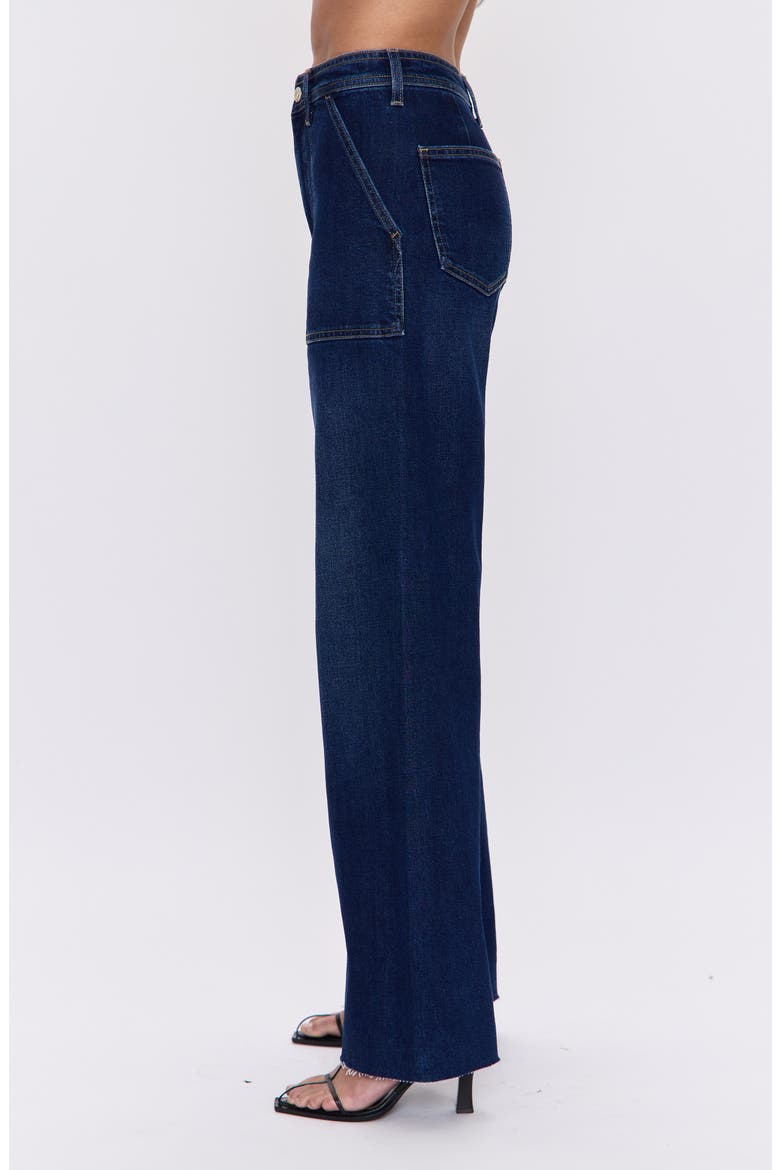 Penny High Waist Raw Hem Wide Leg Utility Jeans, Alternate, color, CALLUNA
