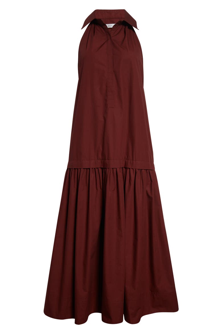 Vera Sleeveless Poplin Maxi Shirtdress, Alternate, color, DARK BOSCO