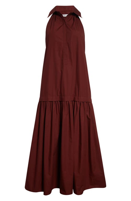 A.l.c Vera Cotton Midi Dress In Dark Bosco