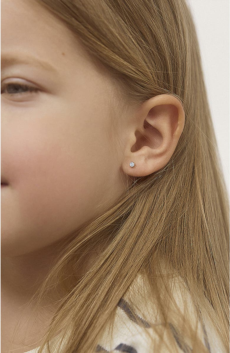 In Season Jewelry 14k Tiny Cubic Zirconia Birthstone Earrings, Alternate, color, April