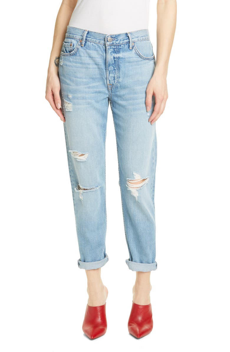 GRLFRND Olivia Ripped Boyfriend Jeans, Main, color, 