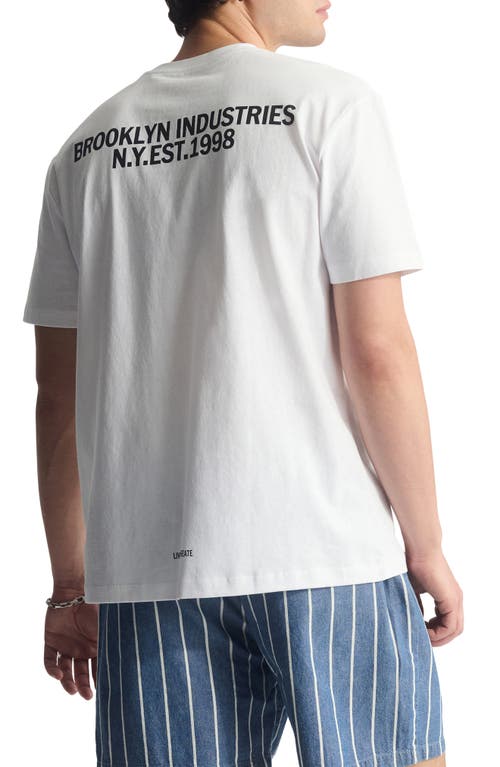 Brooklyn Industries Logo Cotton Graphic T-shirt In White