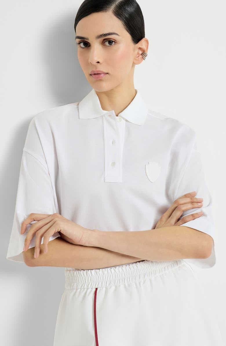 Brunello Cucinelli Piqué polo shirt, Alternate, color, White