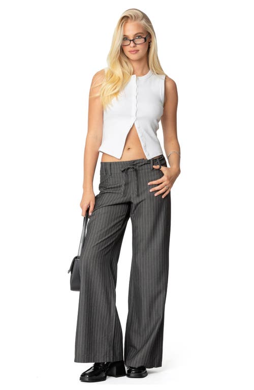 EDIKTED EDIKTED MAYLA PINSTRIPE DRAWSTRING WIDE LEG PANTS