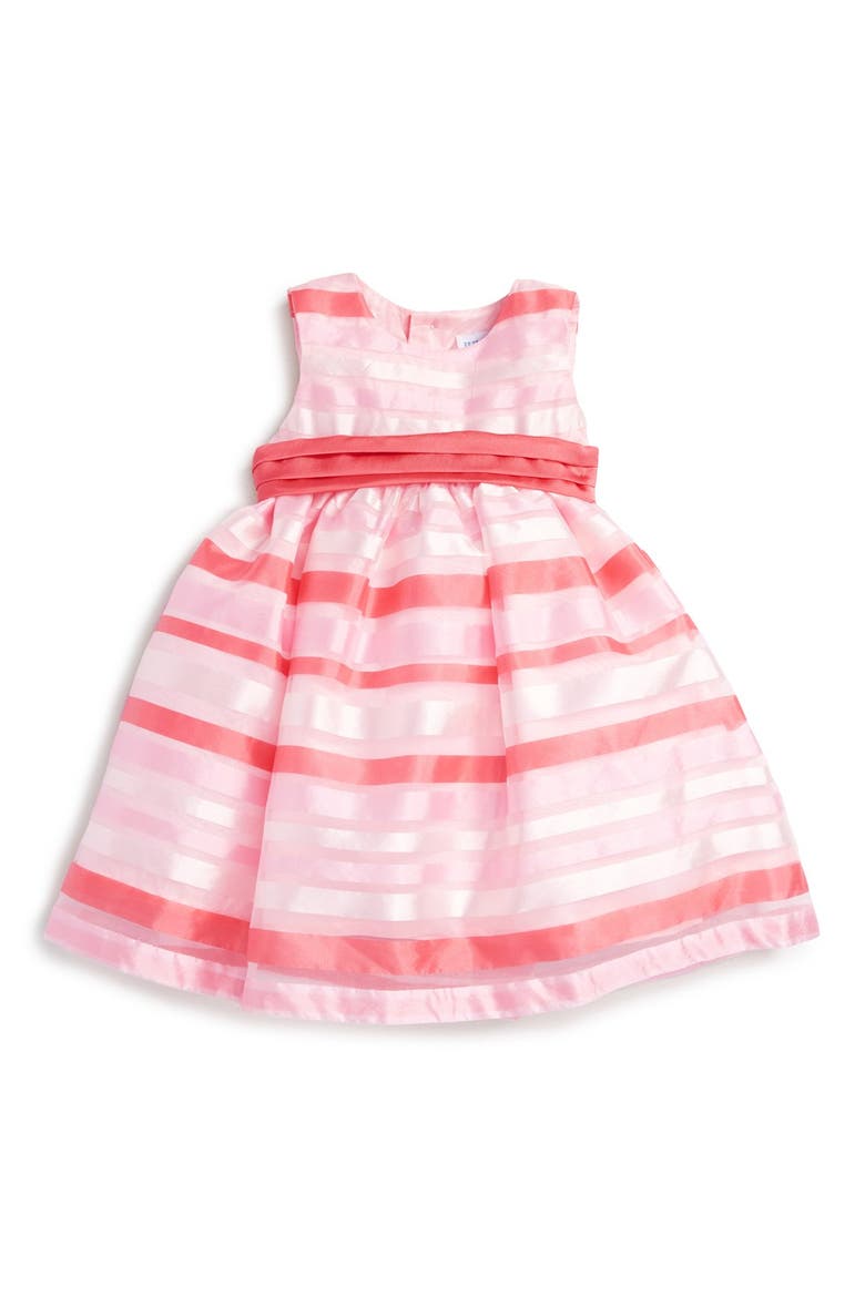 Stripe Organza Silk Party Dress, Main, color, PINK
