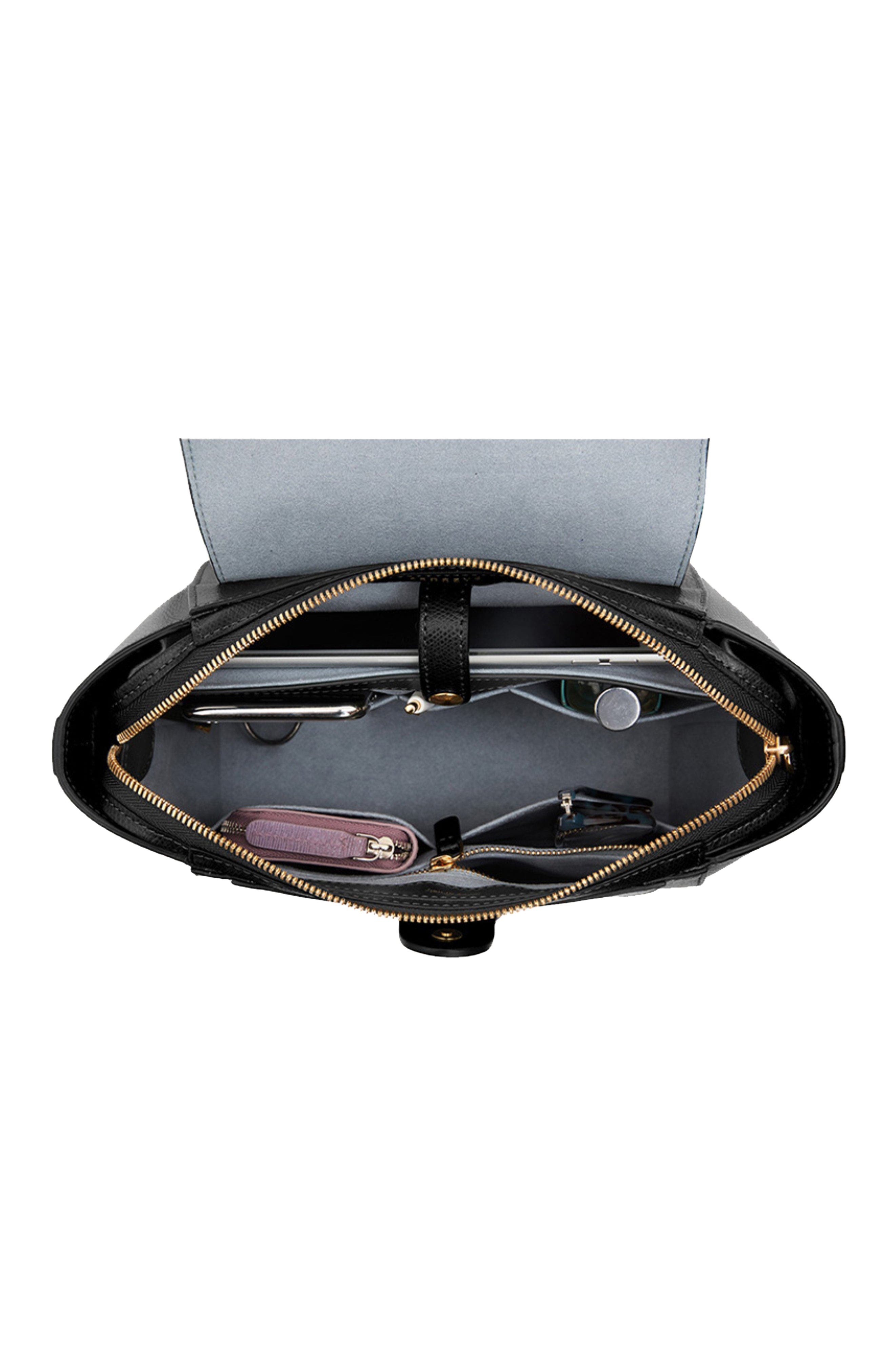 SENREVE Mini Maestra Pebbled Leather 4-Way Convertible Handbag, Alternate, color, Noir