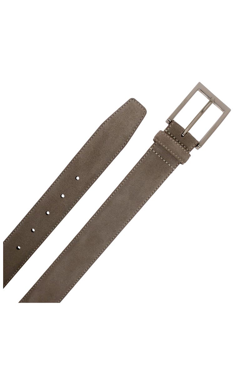 Suede Leather Feather Edge Belt, Alternate, color, Taupe
