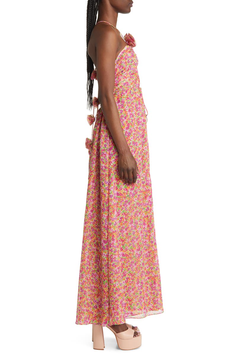 For Love & Lemons Suzette Floral Chiffon Maxi Dress, Alternate, color, 