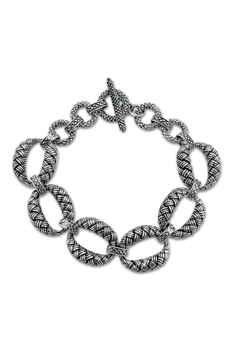 Sterling Silver Oval Link Bracelet, Main, color, SILVER