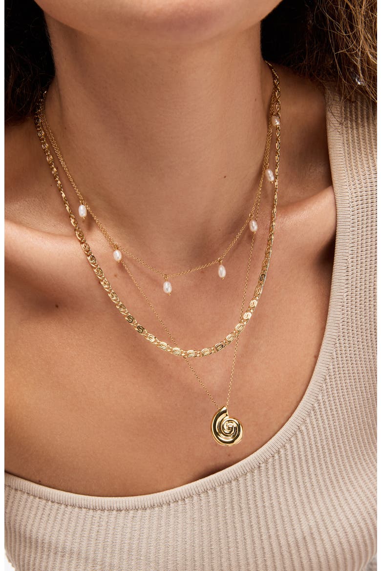 Shell Necklace - Ariel Pendant, Alternate, color, Gold