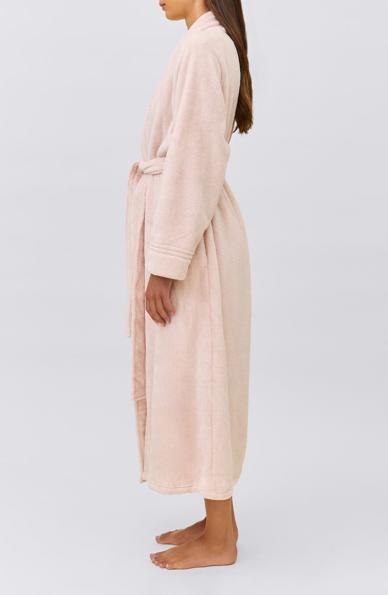 Papinelle Long Plush Robe, Alternate, color, Winter Rose