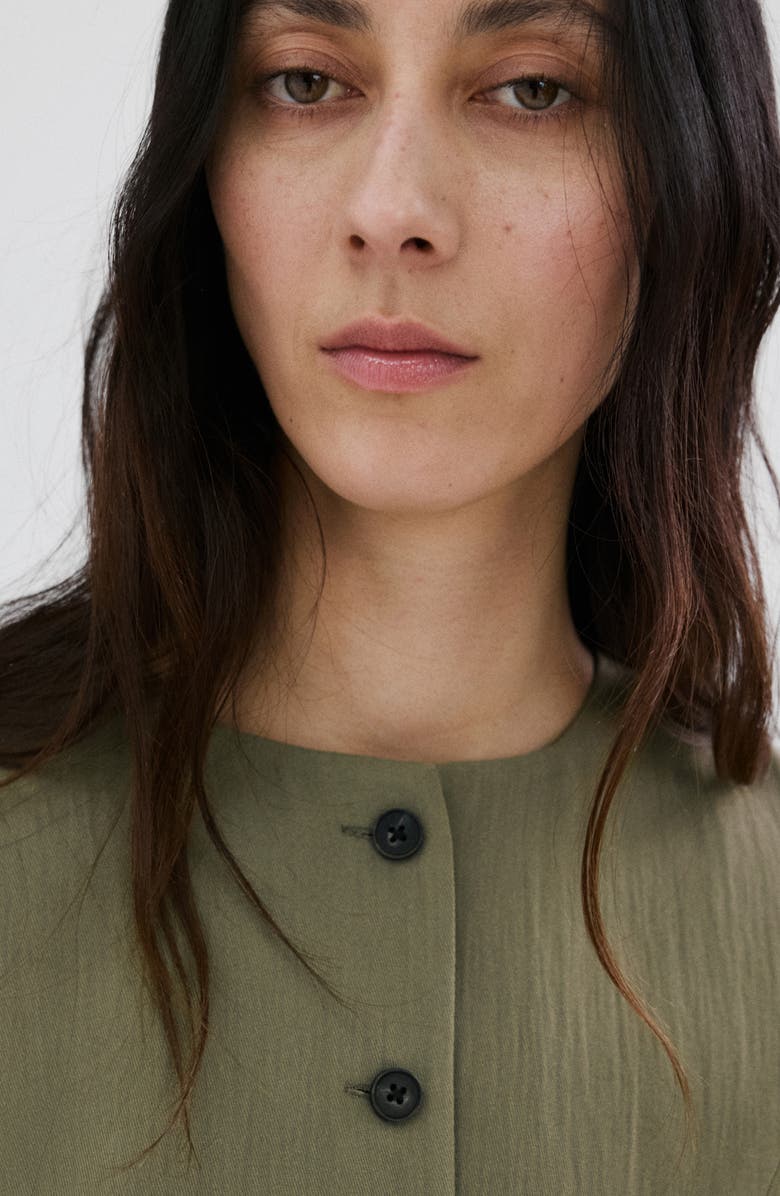 MANGO Texture Sleeveless Button Minidress, Alternate, color, Green