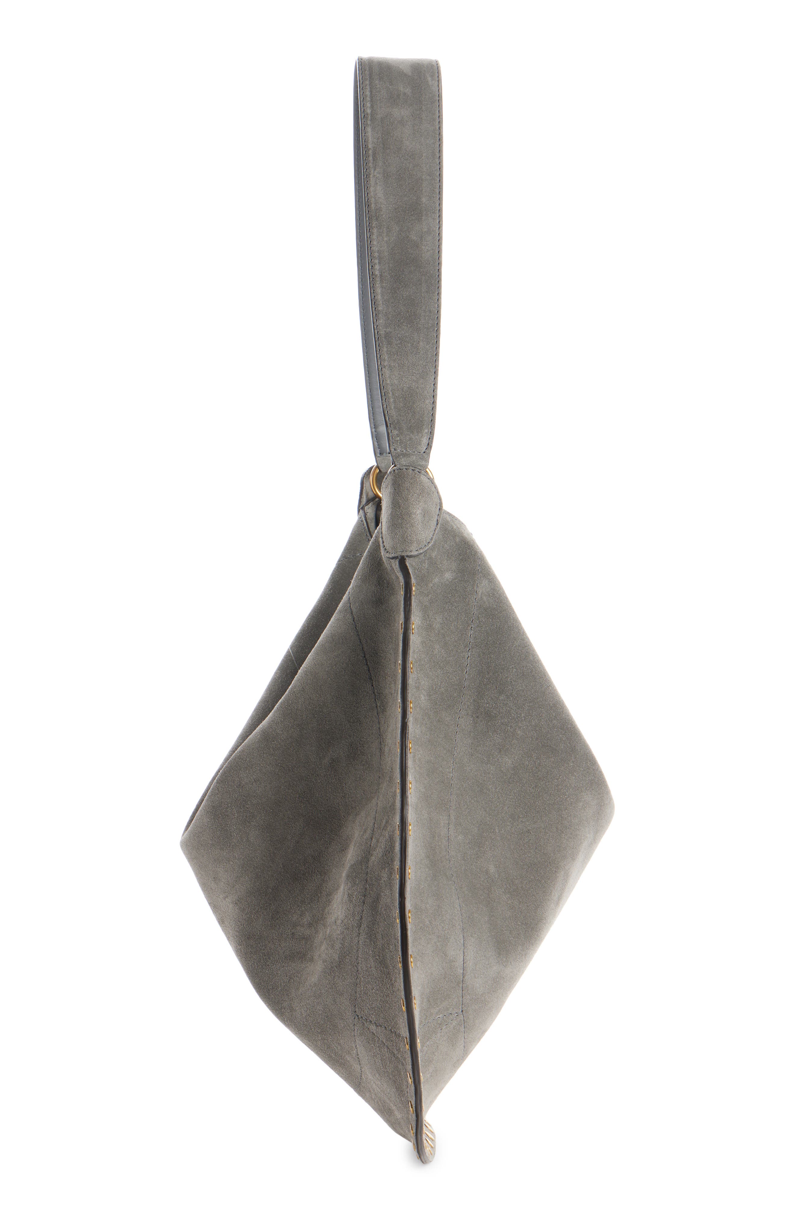 Isabel Marant Oskan Suede Hobo Bag, Alternate, color, Stone